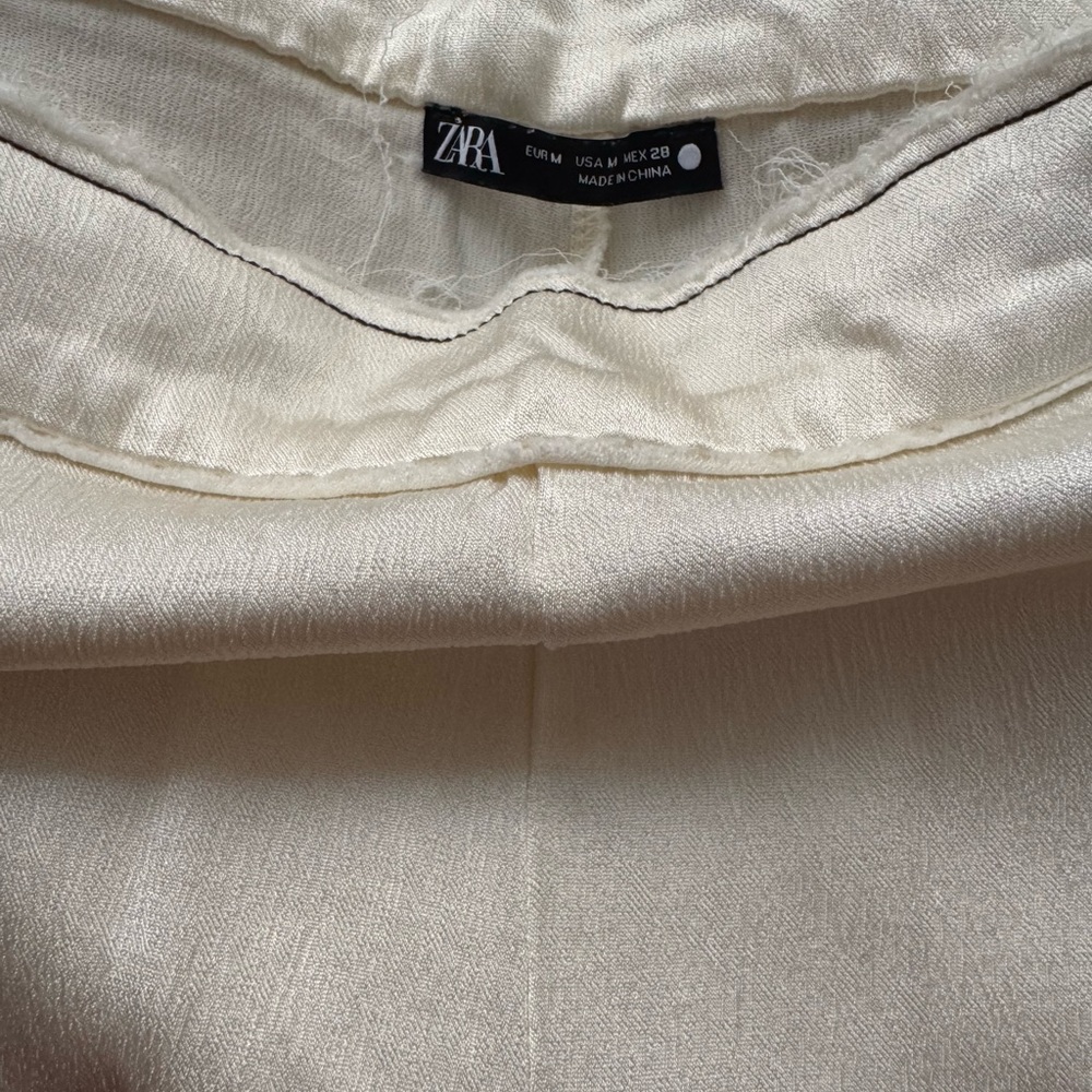 Zara Off-White Textured Blazer